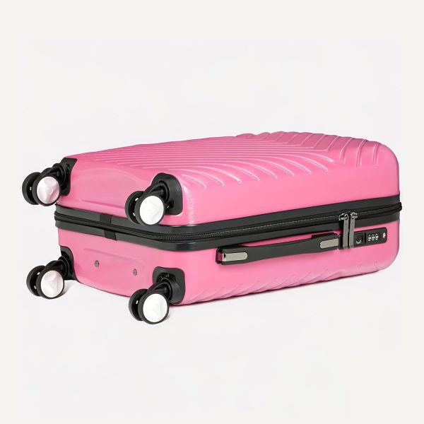 21" Hardside Carry-On Luggage with TSA Lock, Hardshell Suitcase With Wheels, Expandable For 25% More Capacity, With Scratch-Resistant Geometric Surface, 4 Multi-directional Wheels, Pink - Image 5