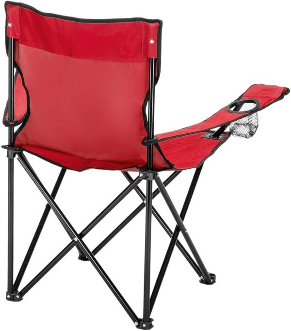 Camping Folding Chair,Portable Folding Chair with Arm Rest Cup Holder and Carrying and Storage Bag for Outdoor, Camp, Indoor, Patio, Supports 330lbs (Red, Modern) - Image 5