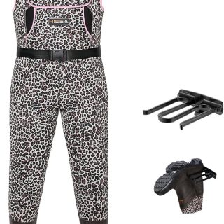 HISEA Women's Chest Waders Leopard Duck Hunting Waders for Women with Boots Neoprene Fishing Waders