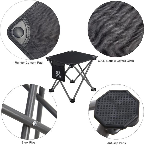 Opliy Camping Stool 2 Pack,13.5 Inch Portable Folding Stool for Outdoor Gardening and Beach Hiking Fishing,Foot Stool with Carry Bag (Black) - Image 5